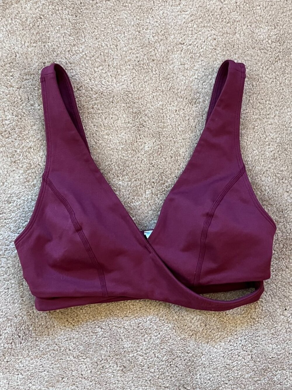 FP Movement Womens Good Times Sports Bra Wine Maroon XS Athletic Activewear Yoga